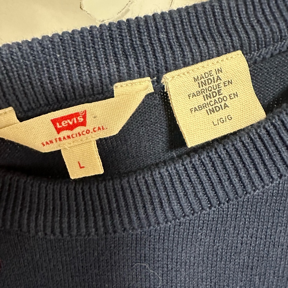 Levi’s Stripe Detail Crew Neck Sweatshirt L - Picture 6 of 10